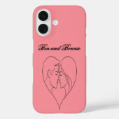 Personalized Couple's Heart Silhouette iPhone Case (Rückseite)