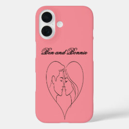 Personalized Couple's Heart Silhouette iPhone Case