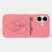 Personalized Couple's Heart Silhouette iPhone Case (Rückseite (Horizontal))