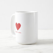Personalized Couples Modern Minimal Red Heart Kaffeetasse (Vorderseite Links)