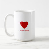 Personalized Couples Modern Red Heart Kaffeetasse (Links)