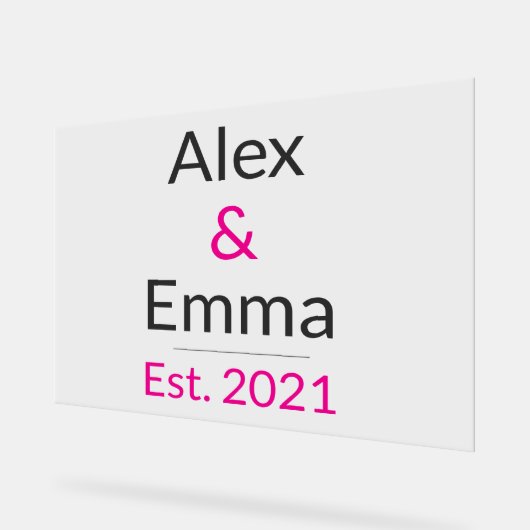 Personalized Couples Mug – Custom Names & Year Gif Acrylschild (Winkel)