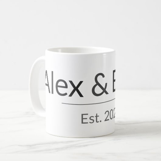 Personalized Couples Mug – Custom Names & Year Gif Kaffeetasse (Vorderseite Links)