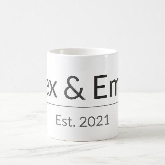 Personalized Couples Mug – Custom Names & Year Gif Kaffeetasse (Mittel)