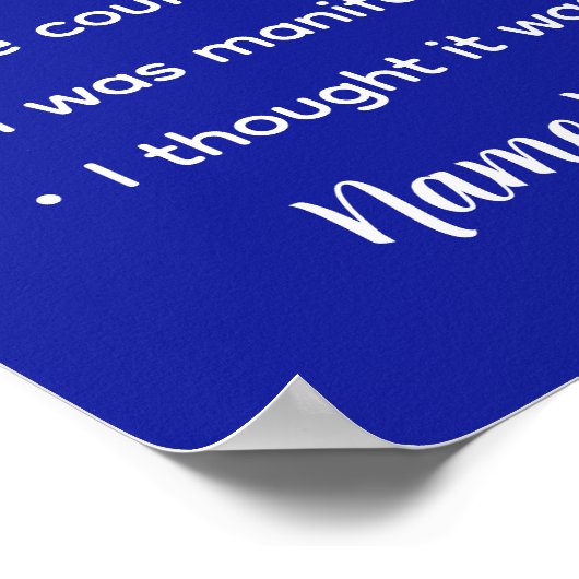 Personalized Courtside Excuses Pickleball Gift Poster (Ecke)