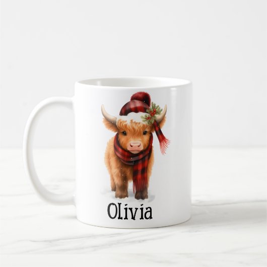 Personalized Cow Christmas Winter Cow Gift For Her Kaffeetasse (Links)