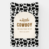 Personalized Cow Print Banner for First Rodeo (Vertikal)
