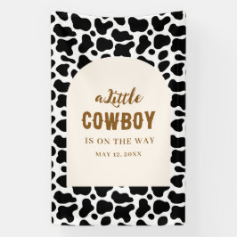 Personalized Cow Print Banner for First Rodeo