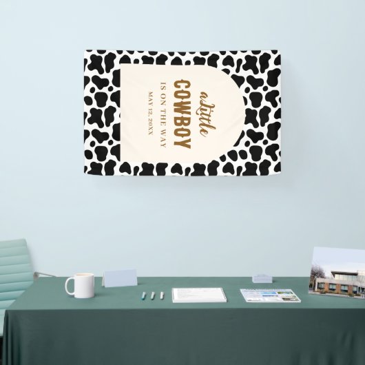 Personalized Cow Print Banner for First Rodeo (Messe)