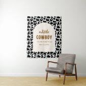 Personalized Cow Print Banner for First Rodeo Wandteppich (Beispiel)