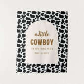 Personalized Cow Print Banner for First Rodeo Wandteppich (Vorderseite)