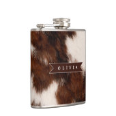Personalized Cow Print Cowgirl Western Style Gift Flachmann (Rechts)