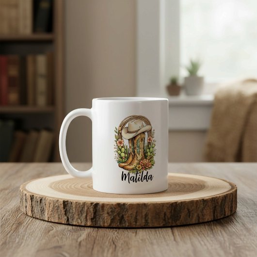 Personalized cowgirl boots  kaffeetasse