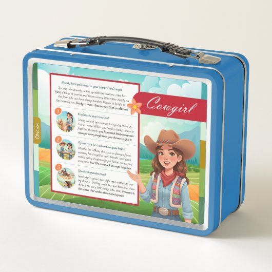 Personalized Cowgirl Lunch Box (Rückseite)