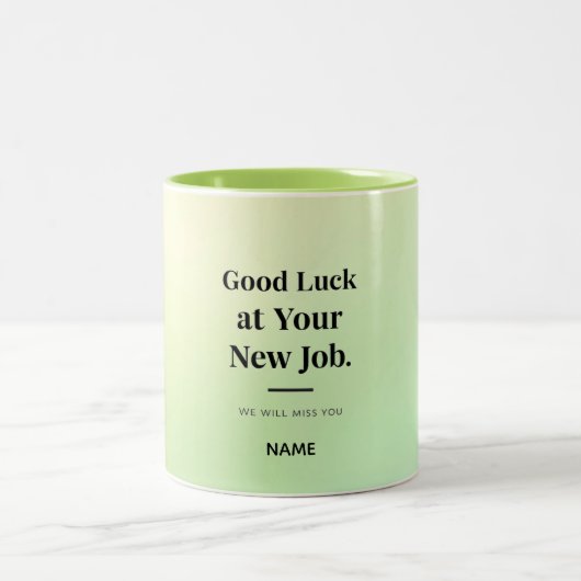 Personalized Coworker Farewell Mug – Custom Name Zweifarbige Tasse (Mittel)