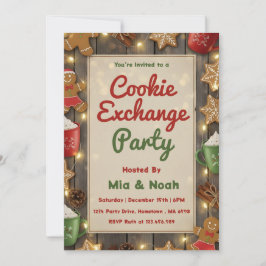 Personalized Cozy Christmas Cookie Exchange Party Einladung