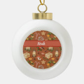 Personalized Cozy Christmas Name Ceramic Ball Orna Keramik Kugel-Ornament (Vorderseite)