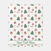 Personalized Cozy Christmas Tree Fleece Blanket (Vorderseite)