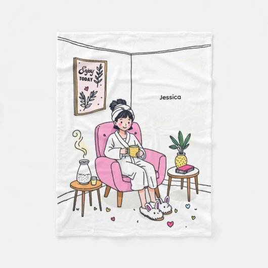 Personalized Cozy Daughter Gift Cute Self Care Fleecedecke (Vorderseite)