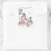 Personalized Cozy Daughter Gift Cute Self Care Runder Aufkleber (Tasche)