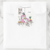 Personalized Cozy Friend Gift Cute Relaxing Runder Aufkleber (Tasche)