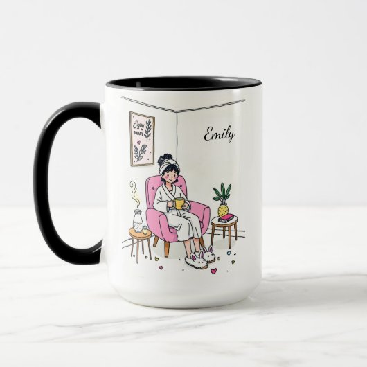 Personalized Cozy Friend Gift Cute Relaxing Self Tasse (Links)