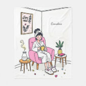 Personalized Cozy Grandma Gift Soft Relaxing Self  Fleecedecke (Vorderseite)