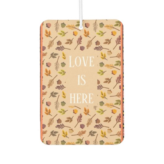 Personalized cozy kraft autumn background nature autolufterfrischer (Vorderseite)