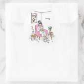 Personalized Cozy Mom Gift Soft Relaxing Self Care Runder Aufkleber (Tasche)