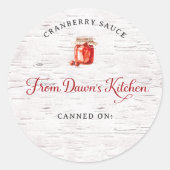 Personalized Cranberry Sauce Canning Stickers (Vorderseite)