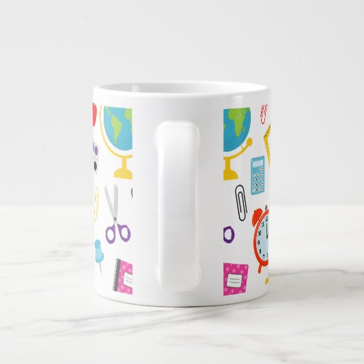 Personalized Crayon Back To School Jumbo-Tasse (Rückseite)