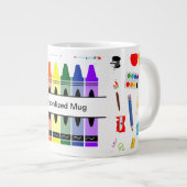 Personalized Crayon Back To School Jumbo-Tasse (Vorderseite Rechts)