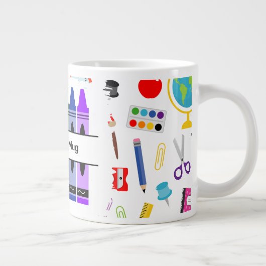Personalized Crayon Back To School Jumbo-Tasse (Rechts)