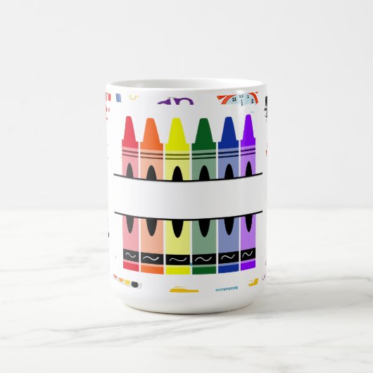 Personalized Crayon Back To School Kaffeetasse (Mittel)
