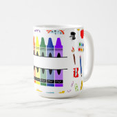 Personalized Crayon Back To School Kaffeetasse (VorderseiteRechts)
