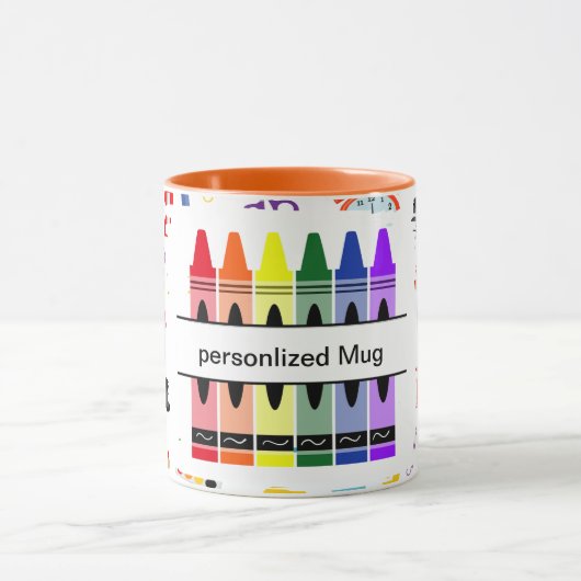 Personalized Crayon Back To School Tasse (Zentrum)