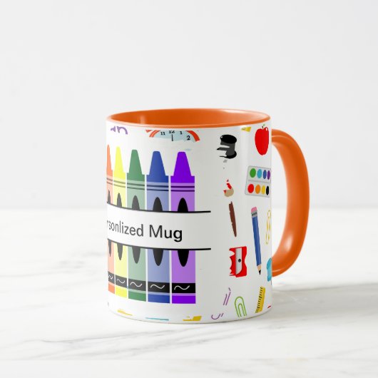 Personalized Crayon Back To School Tasse (VorderseiteRechts)
