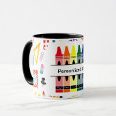 Personalized Crayon Back To School Tasse (Vorderseite Links)