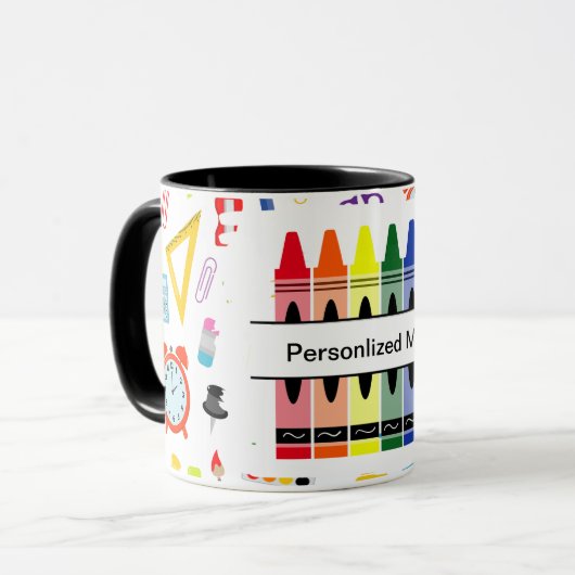 Personalized Crayon Back To School Tasse (Vorderseite Links)