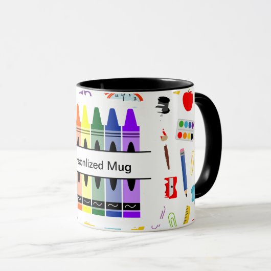Personalized Crayon Back To School Tasse (VorderseiteRechts)