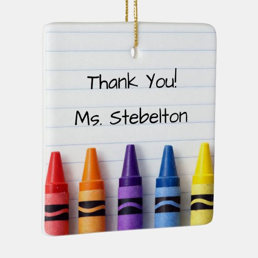 Personalized Crayon Teacher Christmas Ornament (Rechts)