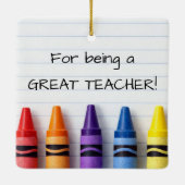 Personalized Crayon Teacher Christmas Ornament (Rückseite)