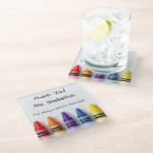 Personalized Crayon Teacher Drink Coaster Glasuntersetzer (Schrägansicht)