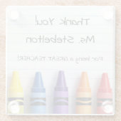 Personalized Crayon Teacher Drink Coaster Glasuntersetzer (Rückseite)