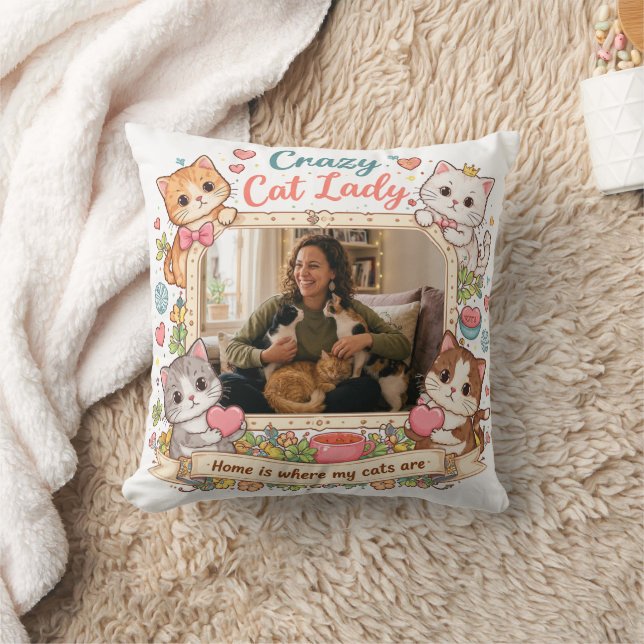 Personalized Crazy Cat Lady Photo Pillow  Kissen (Decke)