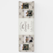 Personalized Cream Taupe Bows 4 Photo Graduation Banner (Vertikal)