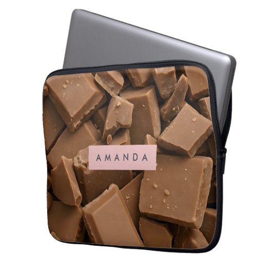 Personalized Creamy Milk Chocolate Chunk  Laptopschutzhülle (Vorderseite Links)