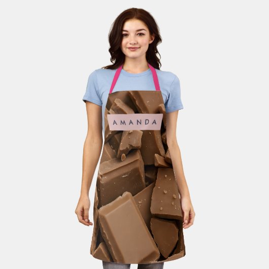Personalized Creamy Milk Chocolate Chunk Schürze (Getragen)