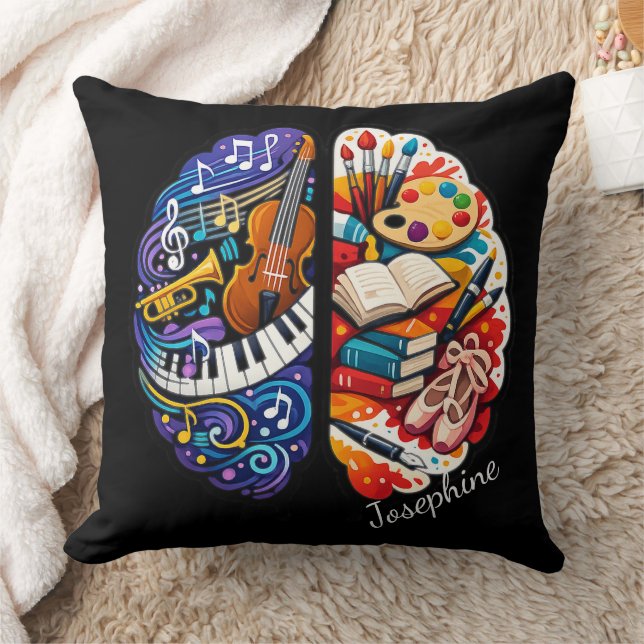 Personalized Creative Brain Arts & Music Name Chic Kissen (Decke)