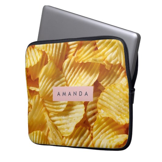 Personalized Crispy Potato Chip Design Laptopschutzhülle (Vorderseite Links)